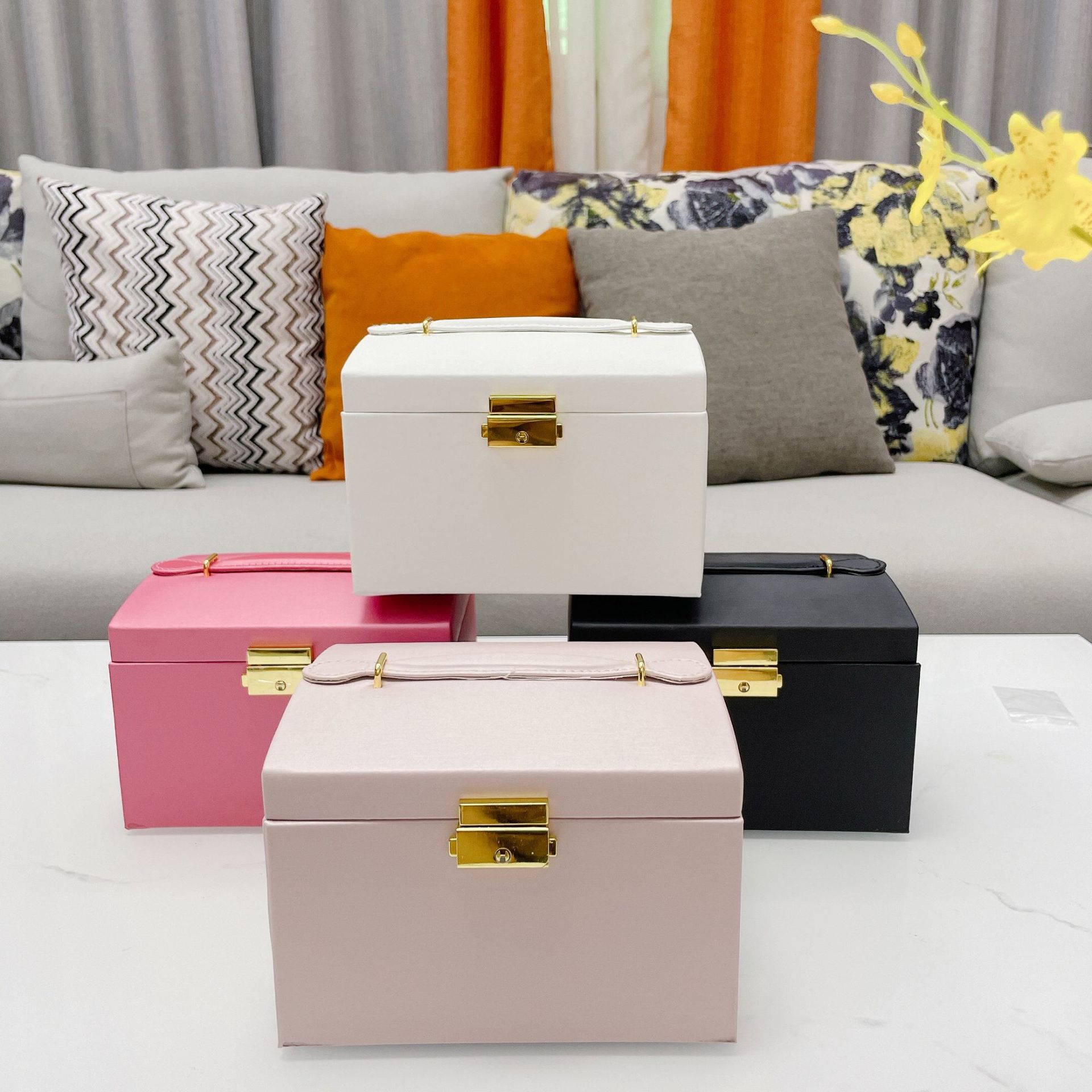 Quality Factor Wholesale Custom Bracelet Ring Gift Girls Packing PU Leather Jewelry Storage Box