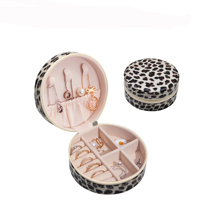 Hot Sale woman Girl Earrings Box Portable Jewelry Cases PU Leather Small Travel Jewelry Boxes OEM