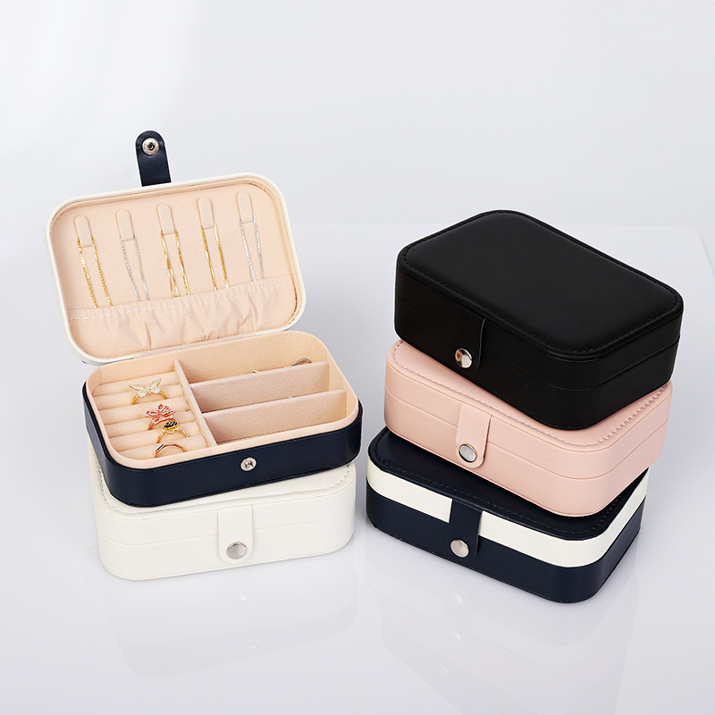 Leather Handmade Portable Luxury Accessories Box For Jewelry Packaging Case Storage Boxes