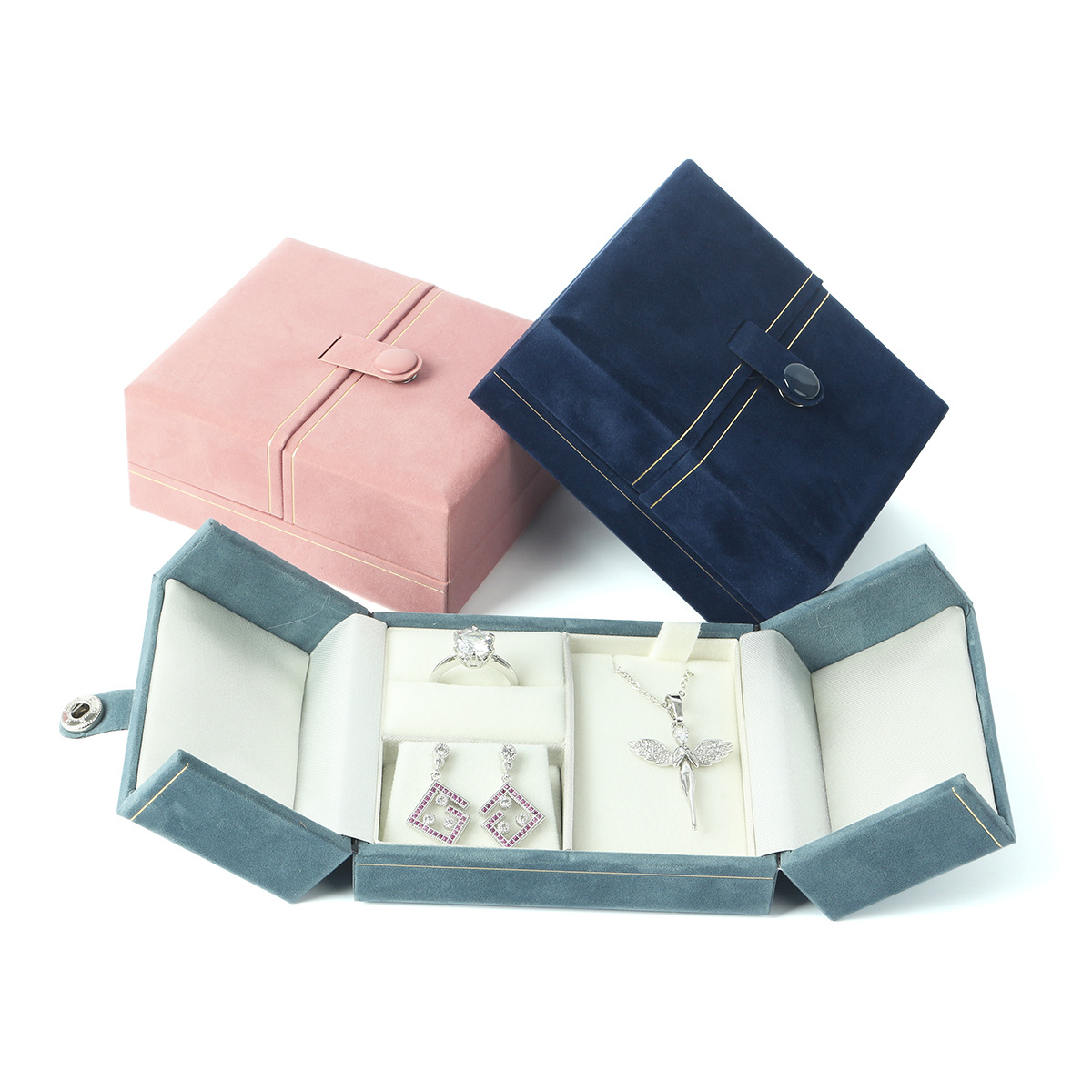 Exquisite High Quality Small Size Travel Use Luxury Custom Logo Jewelry Storage Box