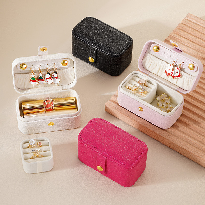 Mini Custom Fashion Travel Portable Ring Leather Storage Case Small Jewelry Packaging Box