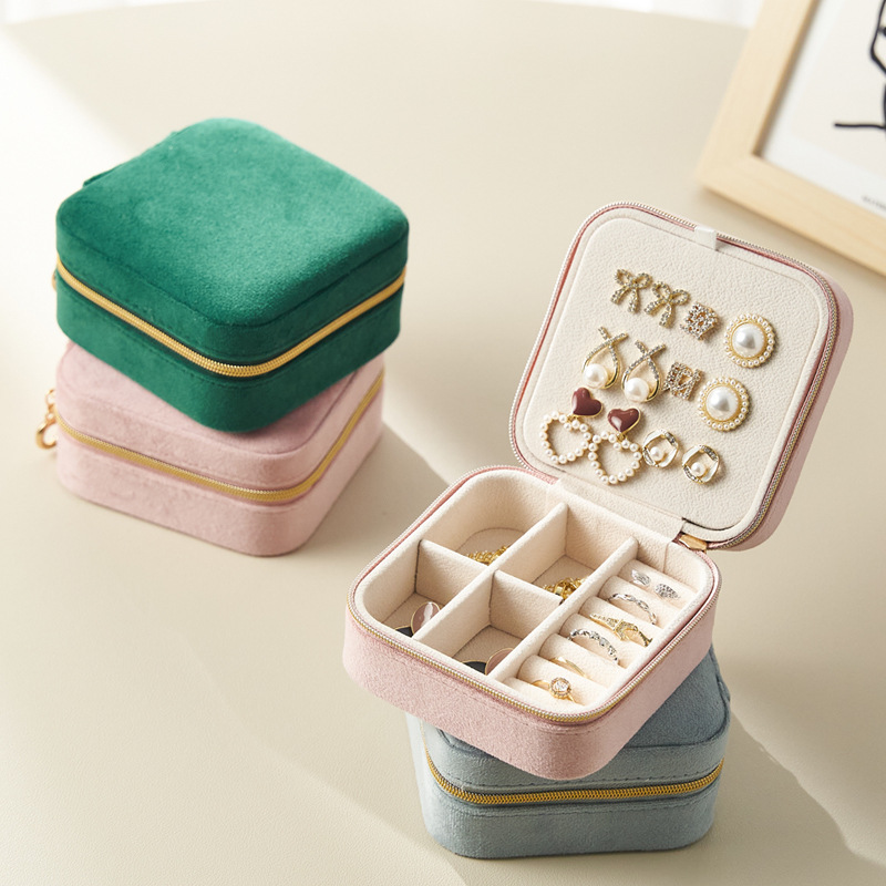 Hot Sale woman Girl Organizer Portable Jewelry Storage Cases PU Leather Small Travel Jewelry Boxes