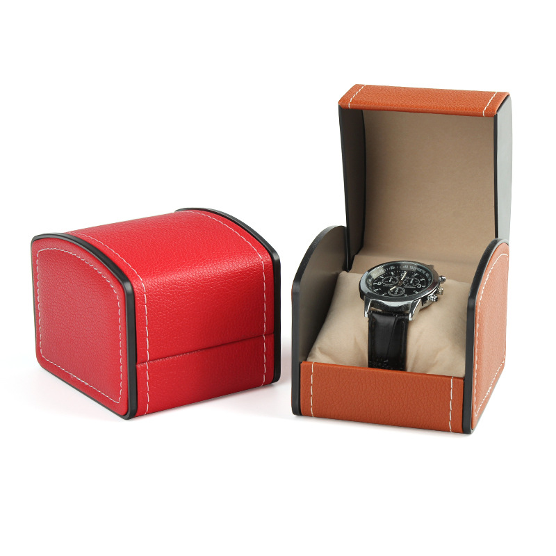 Custom Logo Watch Box Mini Luxury Vintage Pu Leather Gift Watch Box Packaging Box Watch for Men