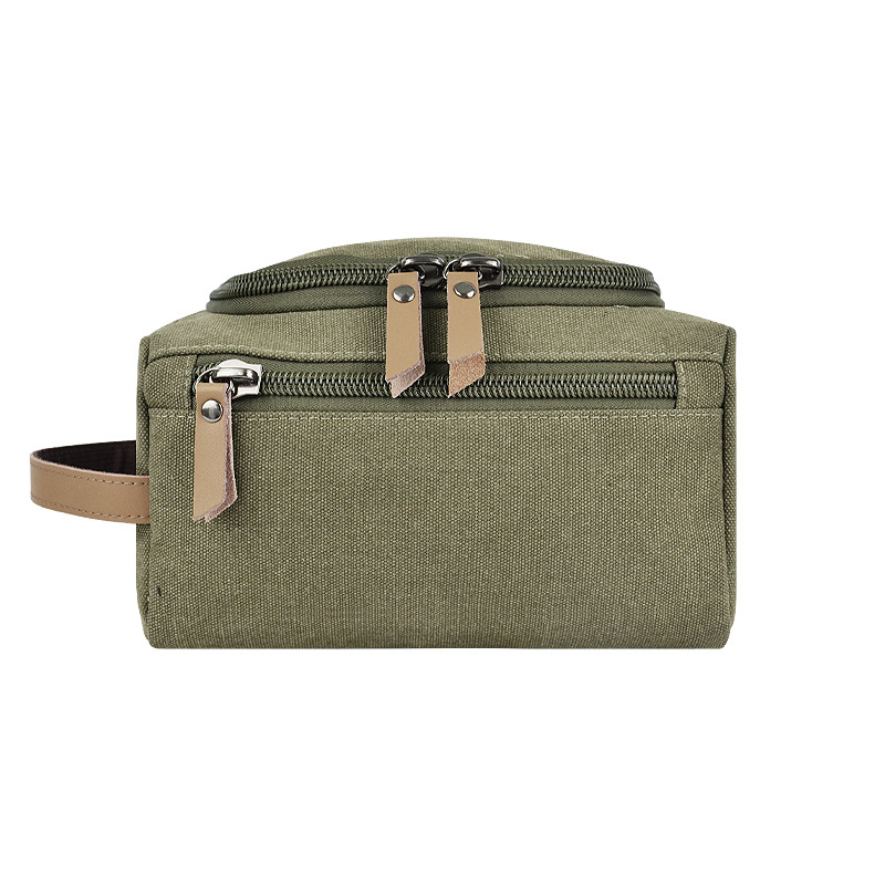 Portable Men Canvas Women Large Capacity Hook Multi-layer Travel Toiletry Bag Cosmetic Case