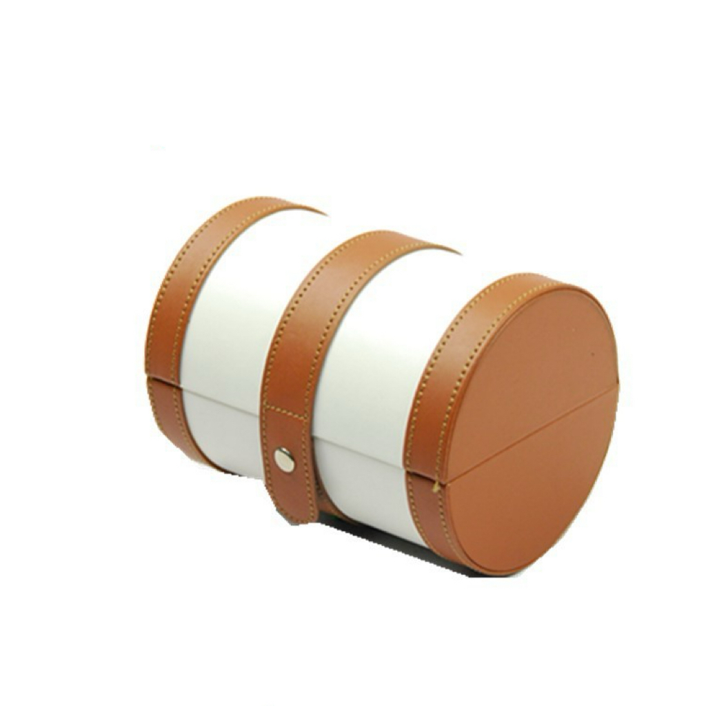 High End Multifunction Cylinder Watch Display PU Leather Fashion Exquiste Storage Box