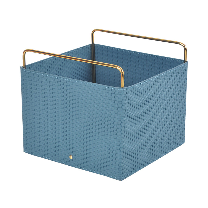 Luxury Nordic Style Multi-functional Bedroom Living Room Storage Box Leather Basket