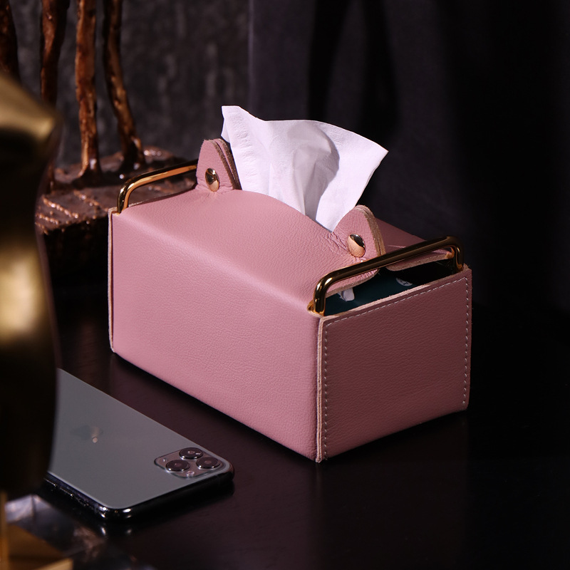 Creative Pink Cat Idyllic Cute Wind Small Case Bedroom Bedside Table Tissue Storage Box